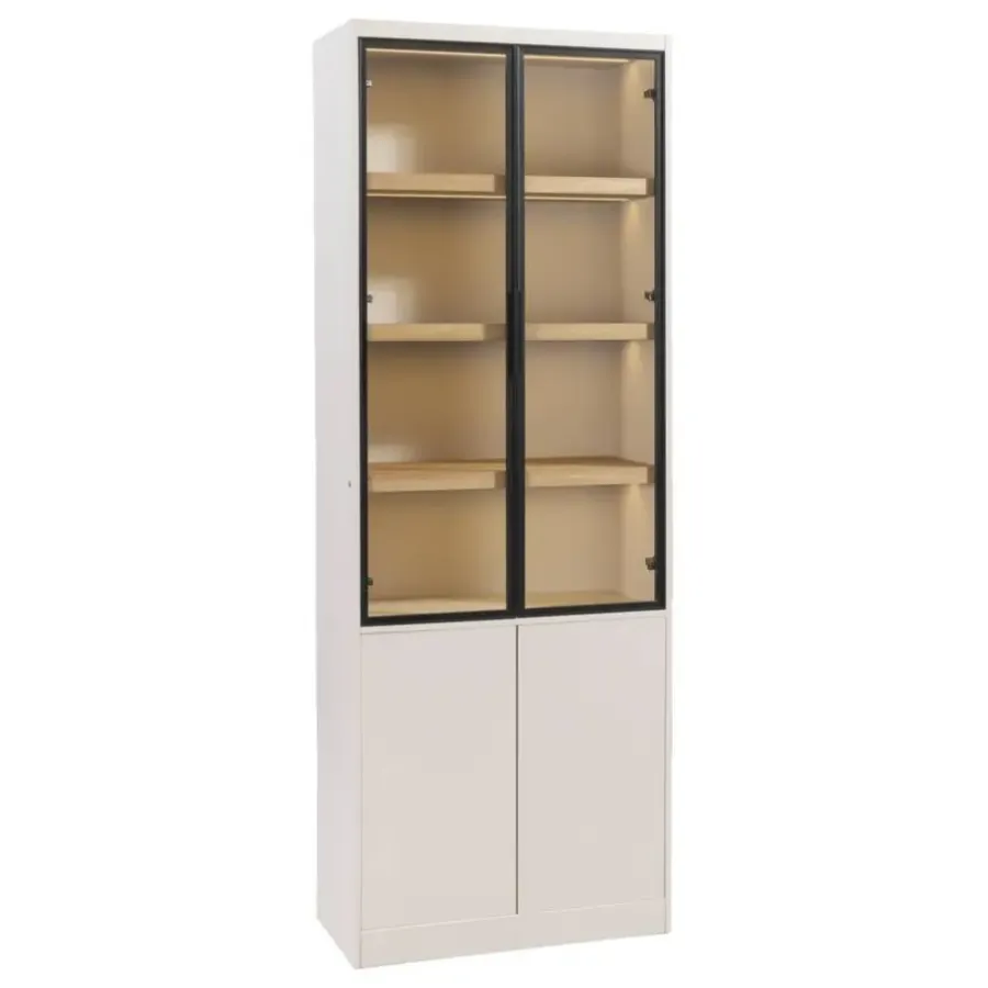 Wandkasten-Leen Bakker Wandkast Virgil - zand - 220x80x40 cm