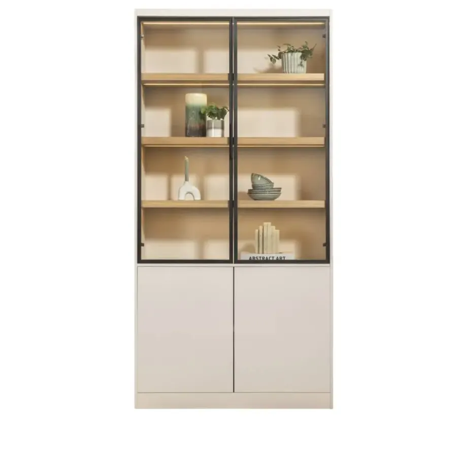 Leen Bakker Wandkast Virgil - zand - 220x110x40 cm
