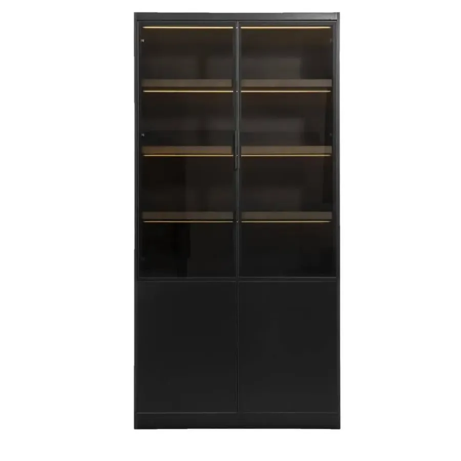 Leen Bakker Wandkast Virgil - zwart - 220x110x40 cm