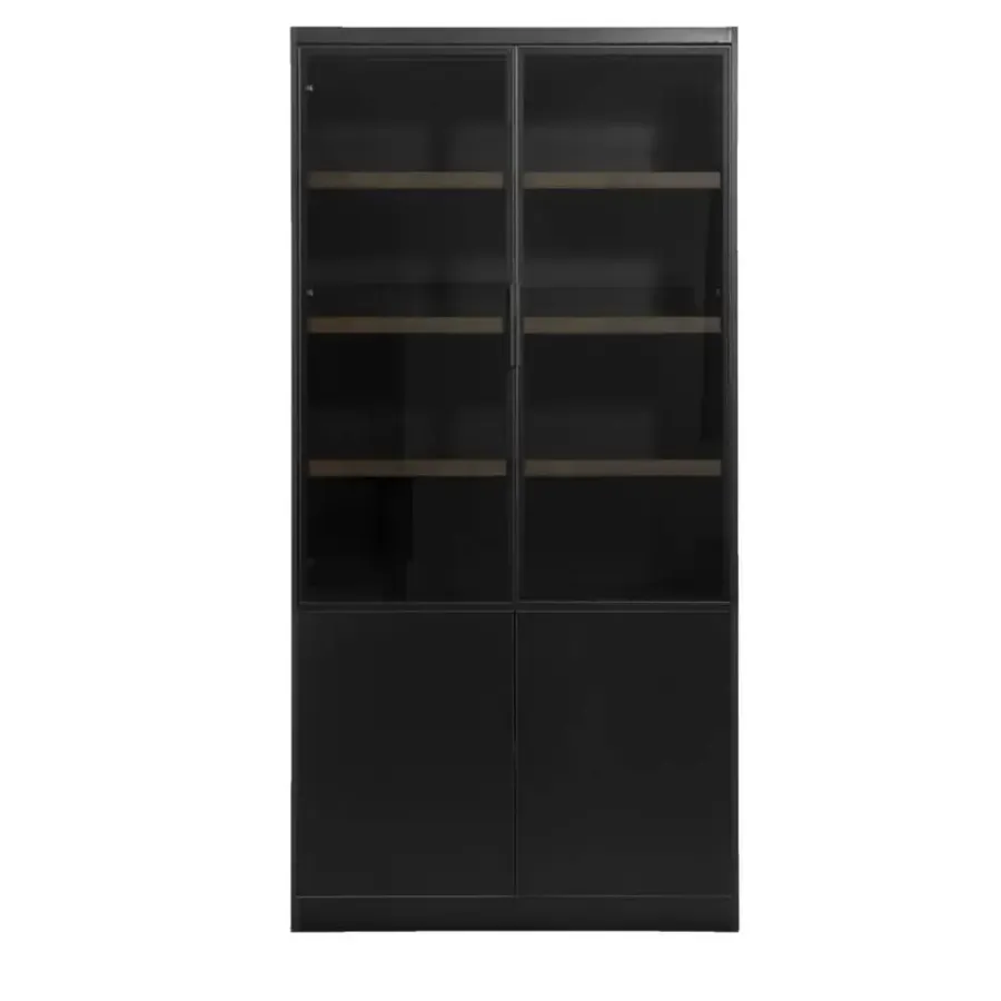 Leen Bakker Wandkast Virgil - zwart - 220x110x40 cm
