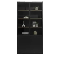 Leen Bakker Wandkast Virgil - zwart - 220x110x40 cm