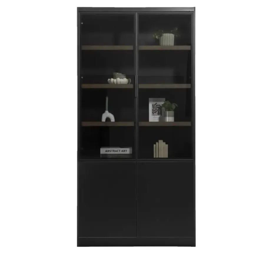 Leen Bakker Wandkast Virgil - zwart - 220x110x40 cm
