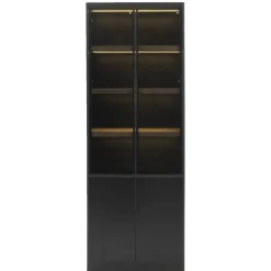 Leen Bakker Wandkast Virgil - zwart - 220x80x40 cm