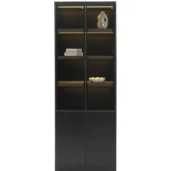 Leen Bakker Wandkast Virgil - zwart - 220x80x40 cm