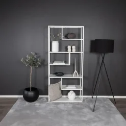 Fjôrd Wandkast Wit Staal - 85x35x190cm - Staal