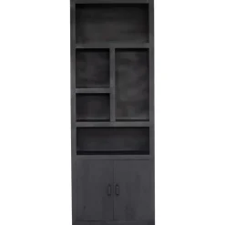 Wandkasten-Giga Meubel Wandkast Zwart - 80x45x220cm - Kast Xander