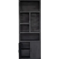 Wandkasten-Giga Meubel Wandkast Zwart - 80x45x220cm - Kast Xander