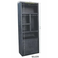 Wandkasten-Giga Meubel Wandkast Zwart - 80x45x220cm - Kast Xander