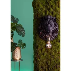 Light & Living Wandlamp Lion - Zwart - 33.5x19x40.5cm