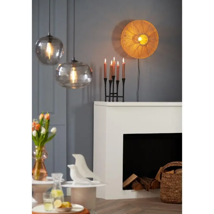 Light & Living Wandlamp Lyra - Bruin - Ø43cm