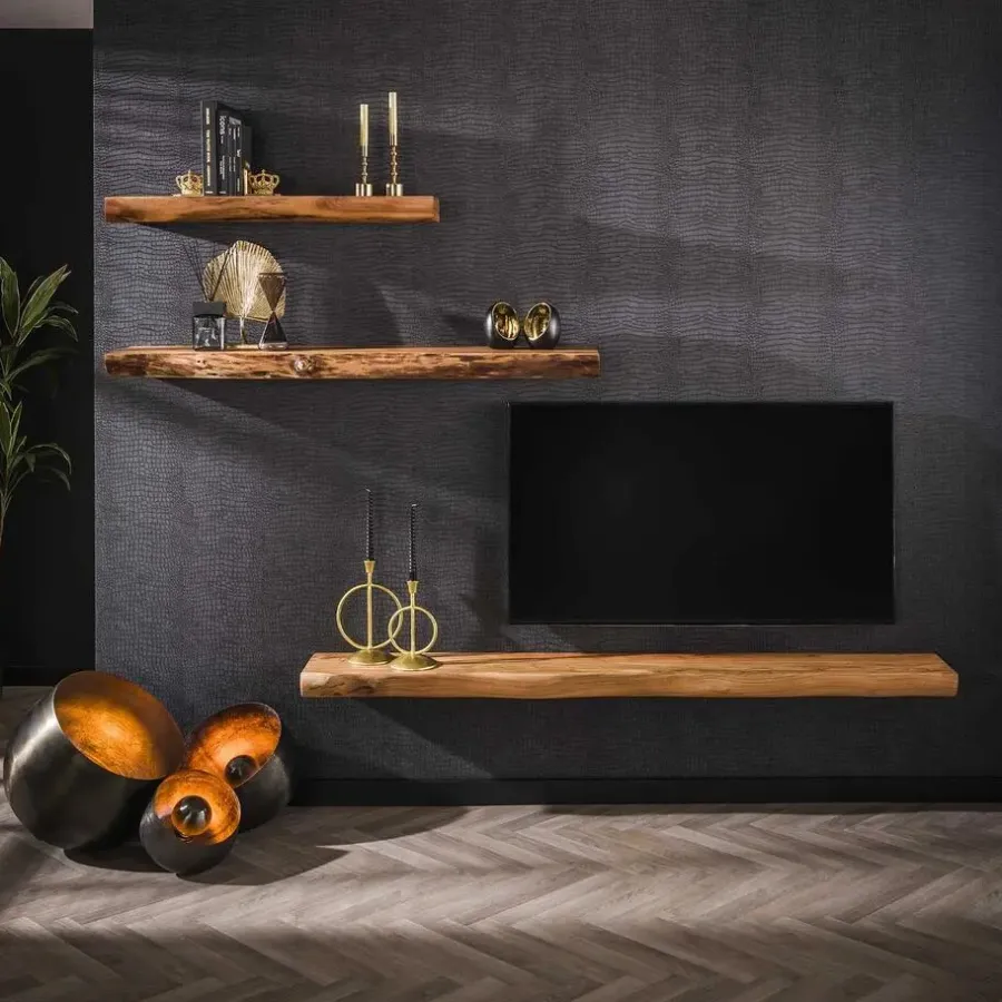 Wandplanken-Giga Living Wandplank Acaciahout 100cm - 100x25x8cm - Plank Tree