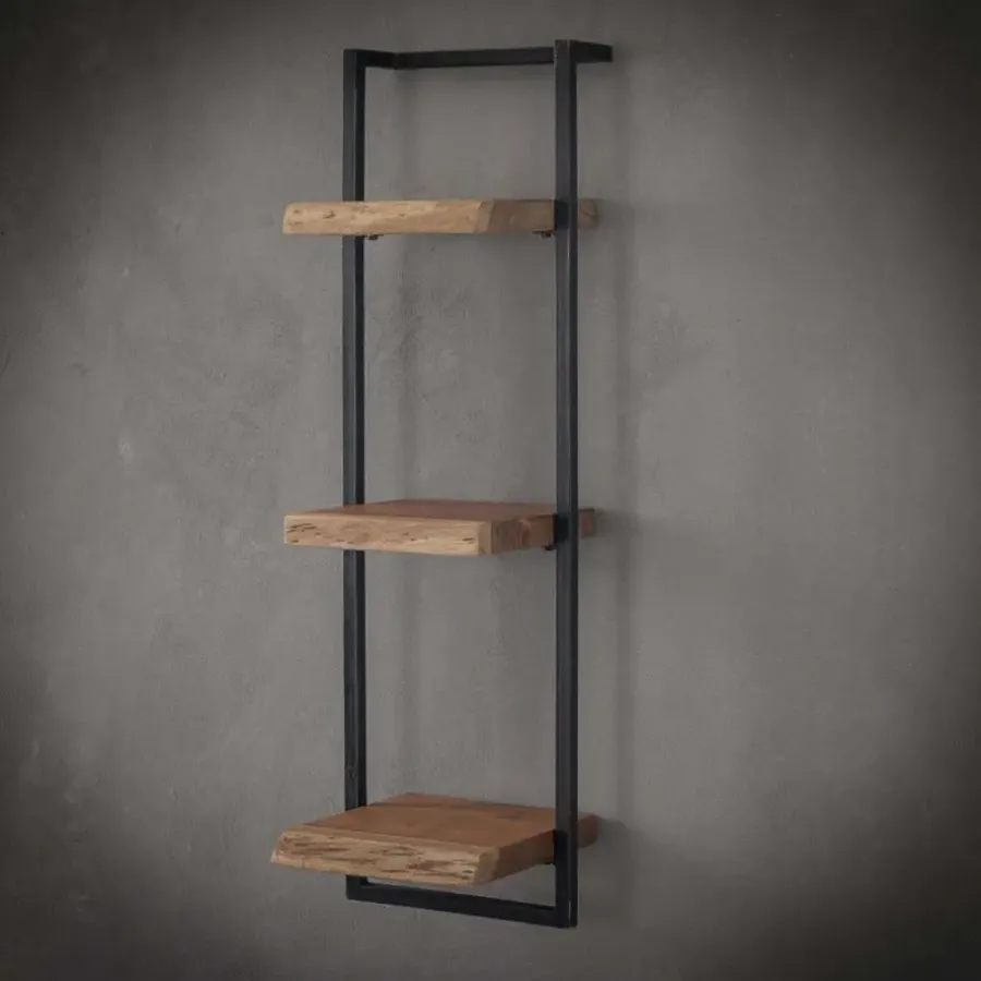 Wandplanken-Giga Living Wandplank Edge 100cm - Acaciahout & Metaal
