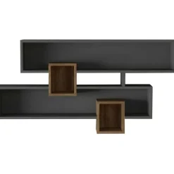 Emob Wandplank Georgina-antraciet/walnoot