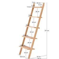 Nordlys Wandplank Ladder van Massief Natuurlijk Hout