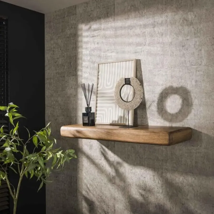 Wandplanken-Giga Living Wandplank Naturel Hout - 118x35x10cm - Sleek