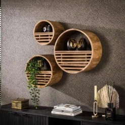 Emob Wandplank Wes ø30x25 cm-zandkleurig mangohout