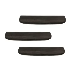StarFurn Wandplank Zwart - Set van 3 - 60x20x15cm - Gusta