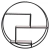 House Nordic Wandplank Zwart Ø62cm - Metaal & Hout - Wandplank Rotterdam