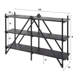 Giga Living Wandrek - Metaal - 130x85cm - Zwart - Piega