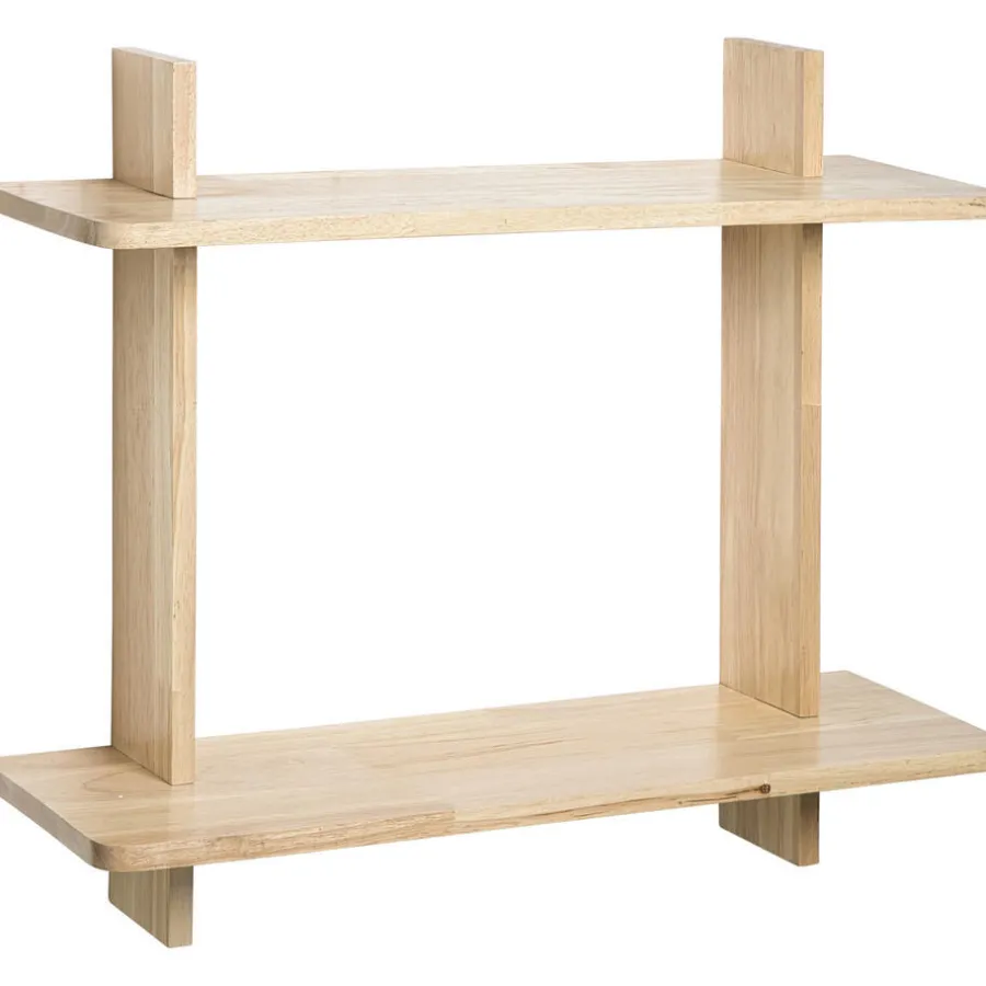 Leen Bakker Wandrek Mick naturel rubberwood - 53x60x20 cm