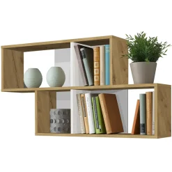 Wandrekken-Leen Bakker Wandrek Nora - eikenkleur/wit - 53x100x19,5 cm