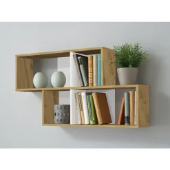 Wandrekken-Leen Bakker Wandrek Nora - eikenkleur/wit - 53x100x19,5 cm