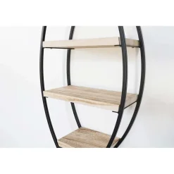 IVOL Wandrek ovaal met 4 houten plankjes - 26x60 cm