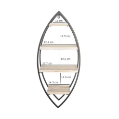 IVOL Wandrek ovaal met 4 houten plankjes - 26x60 cm