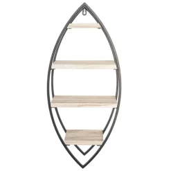 IVOL Wandrek ovaal met 4 houten plankjes - 36x80cm