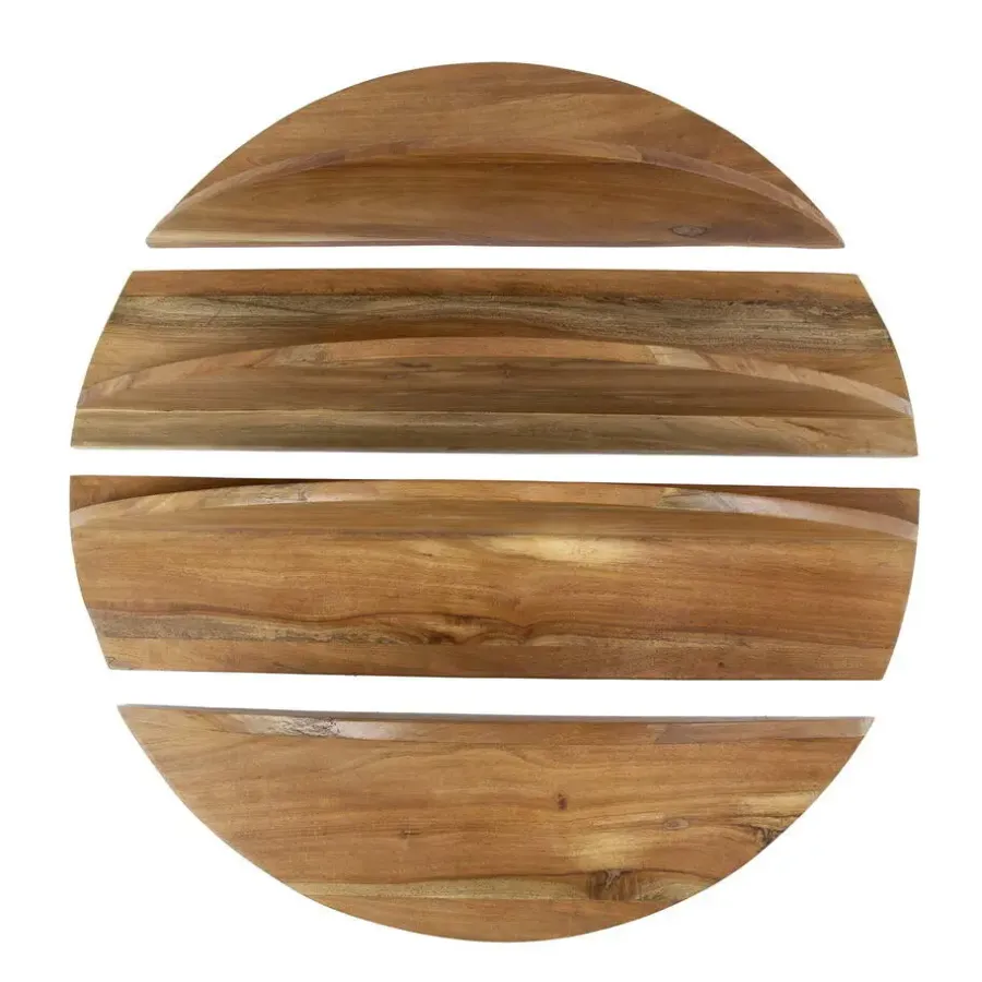 Wandplanken-Giga Living Wandschap - 4-Delig Rond - Hout - Naturel - Margosa