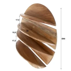 Wandplanken-Giga Living Wandschap - 4-Delig Rond - Hout - Naturel - Margosa