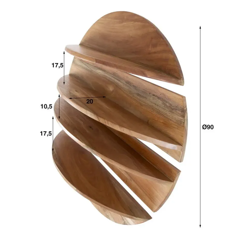 Wandplanken-Giga Living Wandschap - 4-Delig Rond - Hout - Naturel - Margosa
