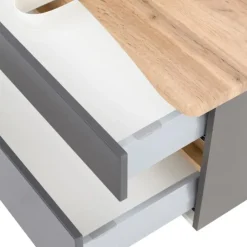 Held Wastafelmeubel Vikas 101cm 2 lades - antraciet/eik