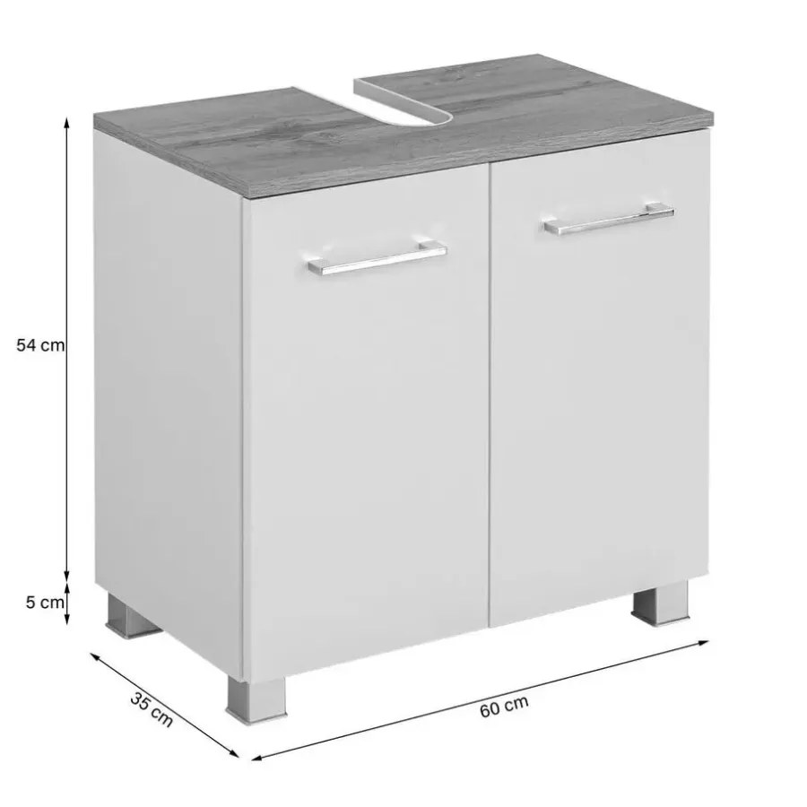 Held Wastafelonderkast Pares 60cm 2 lades - wit