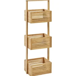 Hoge Kasten-Beliani WAVERLY - Badkamerkast - Lichthout - Bamboe
