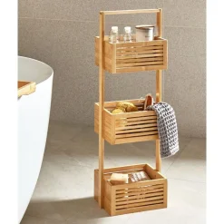 Hoge Kasten-Beliani WAVERLY - Badkamerkast - Lichthout - Bamboe