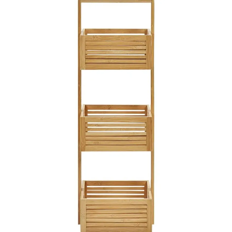 Hoge Kasten-Beliani WAVERLY - Badkamerkast - Lichthout - Bamboe