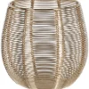 Merkloos Waxinelichthouder - rond - goudkleurig - metaal draad - 12 cm