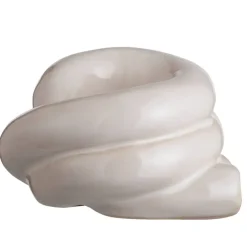 Kandelaars En Windlichten-Leen Bakker Waxinelichthouder Fleurie - off-white - 7,3x10,5x12,5 cm