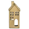 Leen Bakker Waxinelichthouder Huis - goudkleur - 17,5x8x7 cm