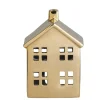 Leen Bakker Waxinelichthouder Huis - goudkleur - 14,5x10,5x6,5 cm