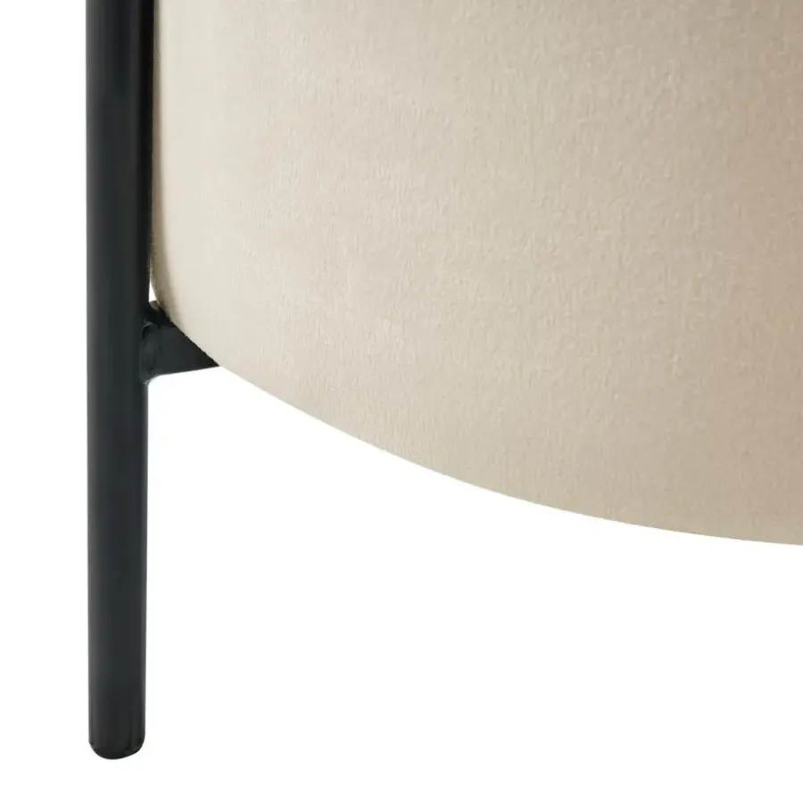 Leen Bakker WENONA - Opbergpoef - Lichtbeige - Fluweel