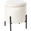 Leen Bakker WENONA - Opbergpoef - Off-white - Fluweel