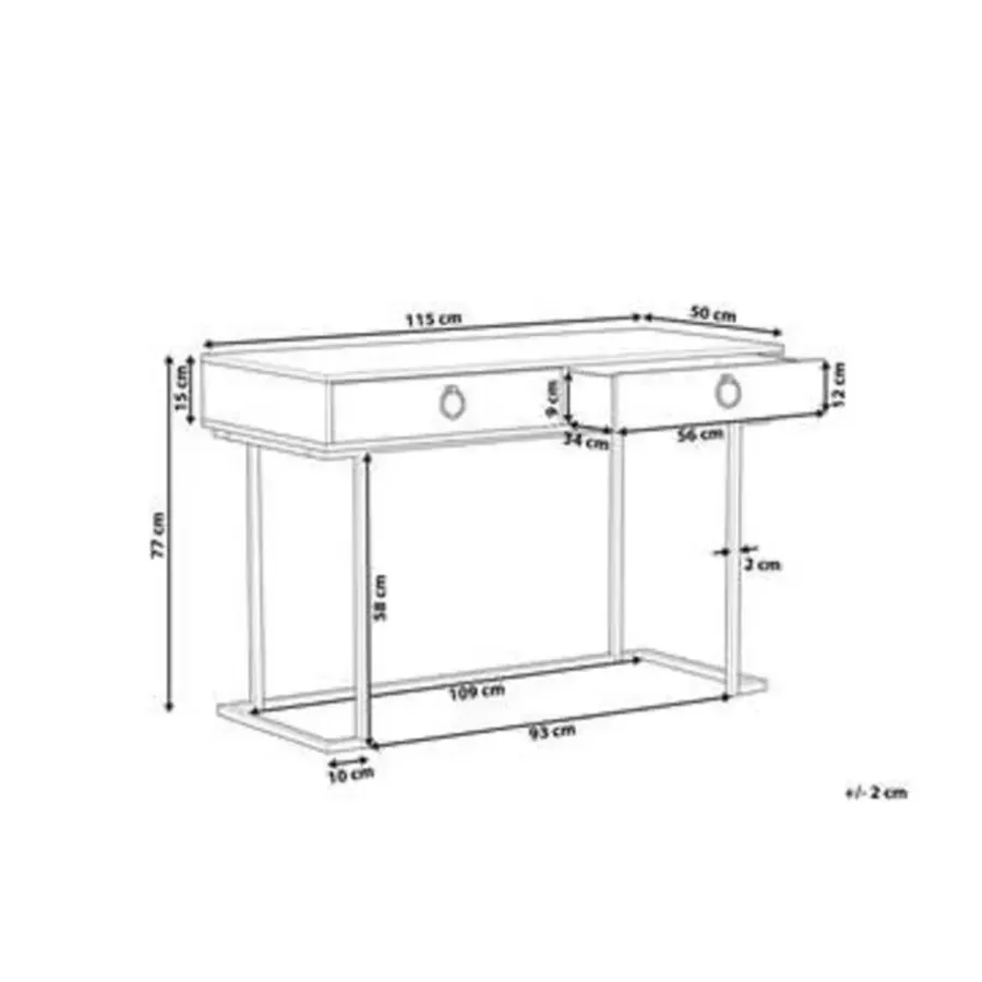 Beliani WESTPORT - Kaptafel - Wit - Metaal