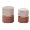 Beliani WICHITA - Poef - Roze - 36/31 cm - Fluweel