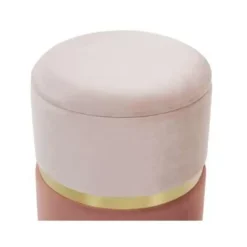 Beliani WICHITA - Poef - Roze - 36/31 cm - Fluweel