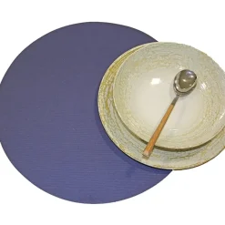 Placemats-Wicotex Placemats Uni - donker blauw - rond 38cm - Teflon coating