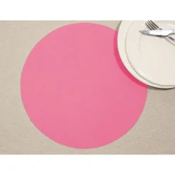Placemats-Wicotex Placemats Uni - fuchsia roze - rond 38cm - Teflon coating