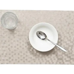 Wicotex tafel placemats Stones - 4x - PVC - taupe - 30 x 43 cm