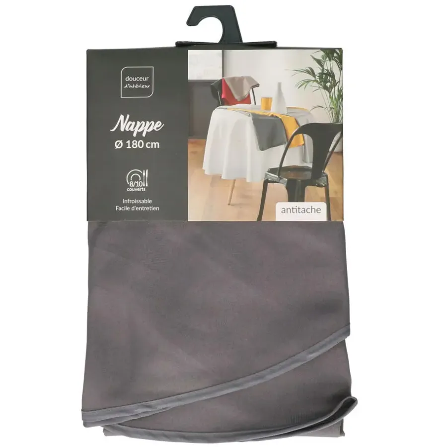 Wicotex Tafellaken - donkergrijs - rond - polyester - 180 cm
